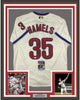 Framed Autographed/Signed Cole Hamels 35x39 Philadelphia Cream Baseball Jersey JSA COA