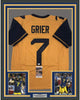 Framed Autographed/Signed Will Grier 35x39 West Virginia Yellow College Football Jersey JSA COA