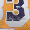Framed Autographed/Signed Kareem Abdul-Jabbar 35x39 Los Angeles LA Yellow Basketball Jersey Fanatics COA