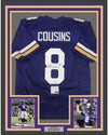 Framed Autographed/Signed Kirk Cousins 35x39 Minnesota Purple Football Jersey PSA/DNA COA