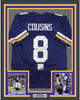 Framed Autographed/Signed Kirk Cousins 35x39 Minnesota Purple Football Jersey PSA/DNA COA