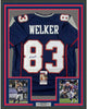 Framed Autographed/Signed Wes Welker 35x39 New England Blue Football Jersey JSA COA