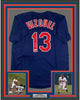 Framed Autographed/Signed Omar Vizquel 11x GG 35x39 Cleveland Blue Baseball Jersey JSA COA