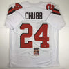 Autographed/Signed Nick Chubb Cleveland White Football Jersey JSA COA