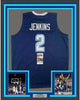 Framed Autographed/Signed Kris Jenkins 35x39 Villanova Blue College Basketball Jersey JSA COA