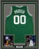 Framed Autographed/Signed Robert Parish 35x39 Boston Green Basketball Jersey JSA COA Holo Only