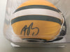 Autographed/Signed Aaron Rodgers Green Bay Packers Football Mini Helmet Steiner Sports COA
