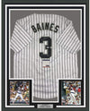 Framed Autographed/Signed Harold Baines 05 WS Champs 35x39 Chicago Pinstripe Baseball Jersey PSA/DNA COA