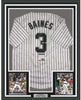 Framed Autographed/Signed Harold Baines 05 WS Champs 35x39 Chicago Pinstripe Baseball Jersey PSA/DNA COA