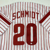 Autographed/Signed Mike Schmidt Philadelphia Pinstripe Baseball Jersey GTSM COA Hologram Only
