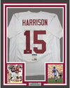 Framed Autographed/Signed Ronnie Harrison 35x39 Alabama White College Football Jersey PSA/DNA COA
