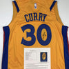Autographed/Signed Stephen Steph Curry Golden State Chinese Heritage Yellow Basketball Jersey JSA COA/LOA