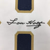 Autographed/Signed Lou Holtz 1988 National Champs Notre Dame Blue College Football Jersey JSA COA