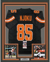 Framed Autographed/Signed David Njoku 35x39 Cleveland Football Black Jersey JSA COA
