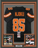 Framed Autographed/Signed David Njoku 35x39 Cleveland Football Black Jersey JSA COA