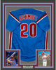 Framed Autographed/Signed Mike Schmidt 35x39 Philadelphia Retro Blue Baseball Jersey GTSM COA Hologram Only