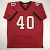 Autographed/Signed Mike Alstott Tampa Bay Red Football Jersey JSA COA