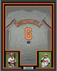 Framed Autographed/Signed Ryan Mountcastle 35x39 Baltimore Grey Baseball Jersey Beckett BAS COA