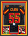 Framed Autographed/Signed Frank Clark 35x39 Kansas City Black Football Jersey PSA/DNA COA
