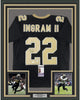 Framed Autographed/Signed Mark Ingram II 35x39 New Orleans Black Football Jersey JSA COA
