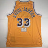 Autographed/Signed Kareem Abdul-Jabbar Los Angeles LA Yellow Basketball Jersey Fanatics COA