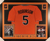 Autographed/Signed Brooks Robinson Framed 35x43 Inscribed HOF 83 Baltimore Baseball Jersey JSA COA