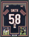 Framed Autographed/Signed Roquan Smith 35x39 Chicago Blue Football Jersey JSA COA
