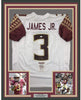 Framed Autographed/Signed Derwin James 35x39 Florida State FSU White College Football Jersey JSA COA