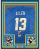 Framed Autographed/Signed Keenan Allen 35x39 Los Angeles LA 2020 Powder Blue Football Jersey JSA COA