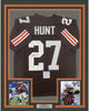 Framed Autographed/Signed Kareem Hunt 35x39 Cleveland Brown Football Jersey PSA/DNA COA