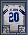 Framed Autographed/Signed Mel Renfro HOF 96 35x39 Dallas White Football Jersey JSA COA