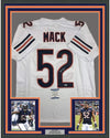 Framed Autographed/Signed Khalil Mack 35x39 Chicago White Football Jersey Beckett BAS COA