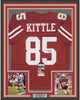 Framed Autographed/Signed George Kittle 35x39 San Francisco Red Football Jersey JSA COA