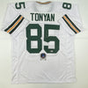 Autographed/Signed Robert Tonyan Green Bay White Football Jersey Beckett BAS COA
