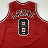 Autographed/Signed Zach LaVine Chicago Red Basketball Jersey Beckett BAS COA