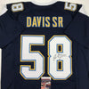 Autographed/Signed Thomas Davis Sr. Los Angeles LA Dark Blue Football Jersey JSA COA