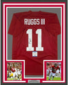 Framed Autographed/Signed Henry Ruggs III 35x39 Alabama Red College Football Jersey Beckett BAS COA