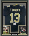 Framed Autographed/Signed Michael Thomas 35x39 New Orleans Black Football Jersey Beckett BAS COA