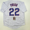 Autographed/Signed Mark Prior Chicago Pinstripe Baseball Jersey JSA COA
