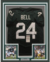 Framed Autographed/Signed LeVeon Le'Veon Bell 35x39 Michigan State Green College Football Jersey JSA COA