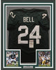 Framed Autographed/Signed LeVeon Le'Veon Bell 35x39 Michigan State Green College Football Jersey JSA COA