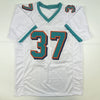 Autographed/Signed Myles Gaskin Miami White Football Jersey JSA COA
