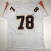 Autographed/Signed Anthony Munoz HOF 98 Cincinnati White Football Jersey JSA COA