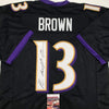 Autographed/Signed John Brown Baltimore Black Football Jersey JSA COA