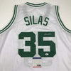 Autographed/Signed Paul Silas Boston White Basketball Jersey PSA/DNA COA by Hall of Fame Sports Memorabilia