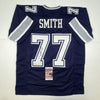 Autographed/Signed Tyron Smith Dallas Blue Football Jersey JSA COA