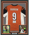 Framed Autographed/Signed Joe Burrow 35x39 Cincinnati Bengals Orange Authentic Nike Game Football Jersey Fanatics COA