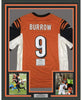 Framed Autographed/Signed Joe Burrow 35x39 Cincinnati Bengals Orange Authentic Nike Game Football Jersey Fanatics COA