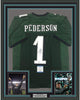 Framed Autographed/Signed Doug Pederson #1 35x39 Philadelphia Green Football Jersey Beckett BAS COA