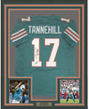 Framed Autographed/Signed Ryan Tannehill 35x39 Miami Dolphins Teal Football Jersey Tristar COA Holo Only
